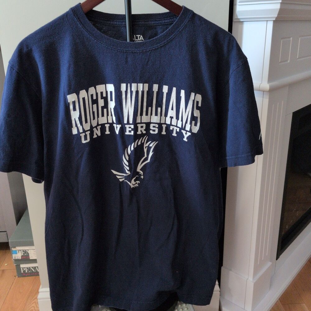 Alta Gracia Roger Williams University Hawks T-Shirt Navy Blue Men's Size L